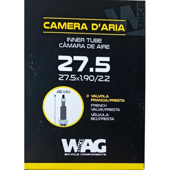 Wag Camera d'aria MTB 27,5" 1.90/2.20 valvola Presta 48mm Filettata